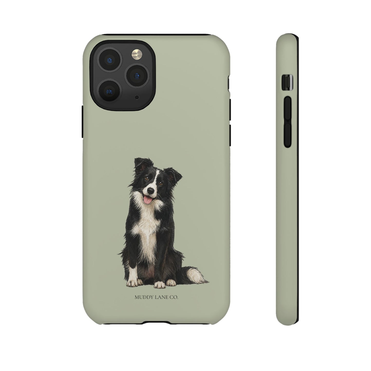 Border Collie Tough Phone Case in Light Sage Matte