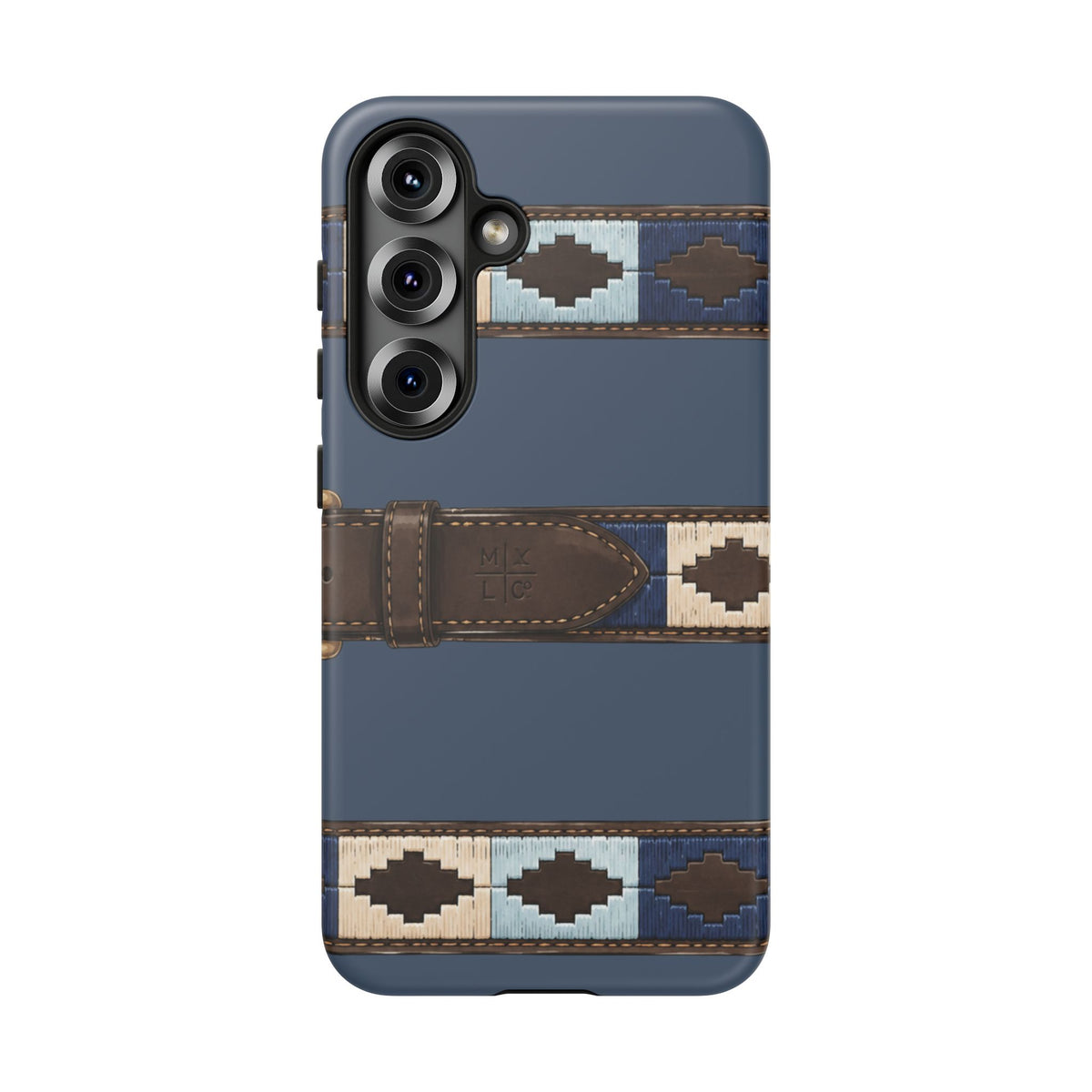 Country Belt Pattern Tough Phone Case in Deep Navy Matte
