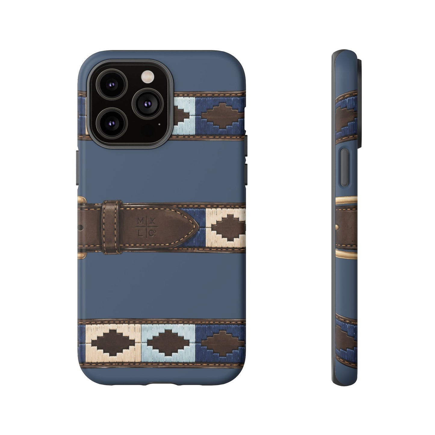 Country Belt Pattern Tough Phone Case in Deep Navy Matte