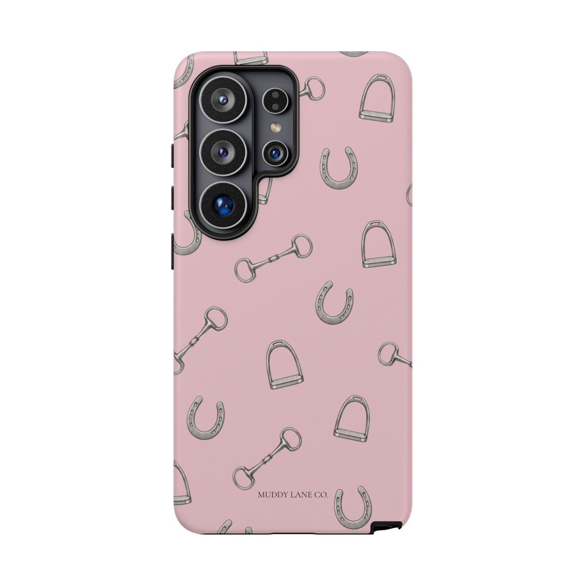Tack Room Pattern Tough Phone Case in Soft Rosette Pink Matte