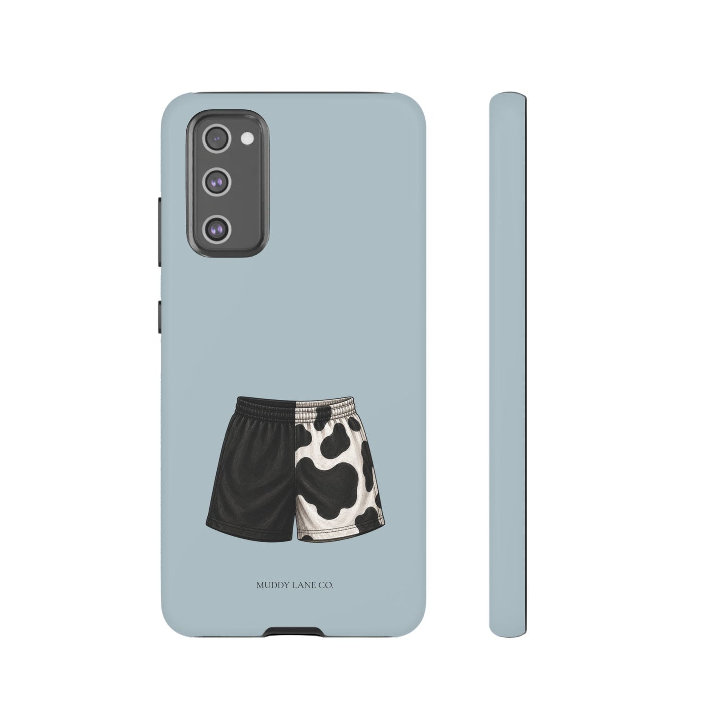 Cow Print Shorts Tough Phone Case in Dusty Blue Matte