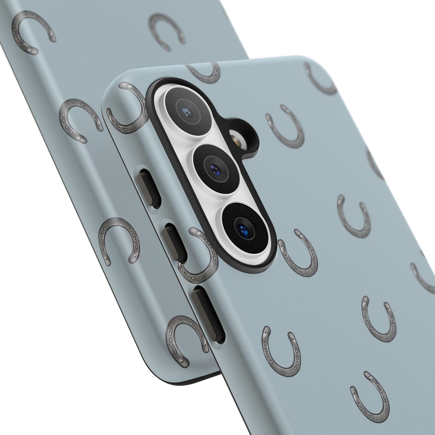 Horseshoe Pattern Tough Phone Case in Dusty Blue Matte