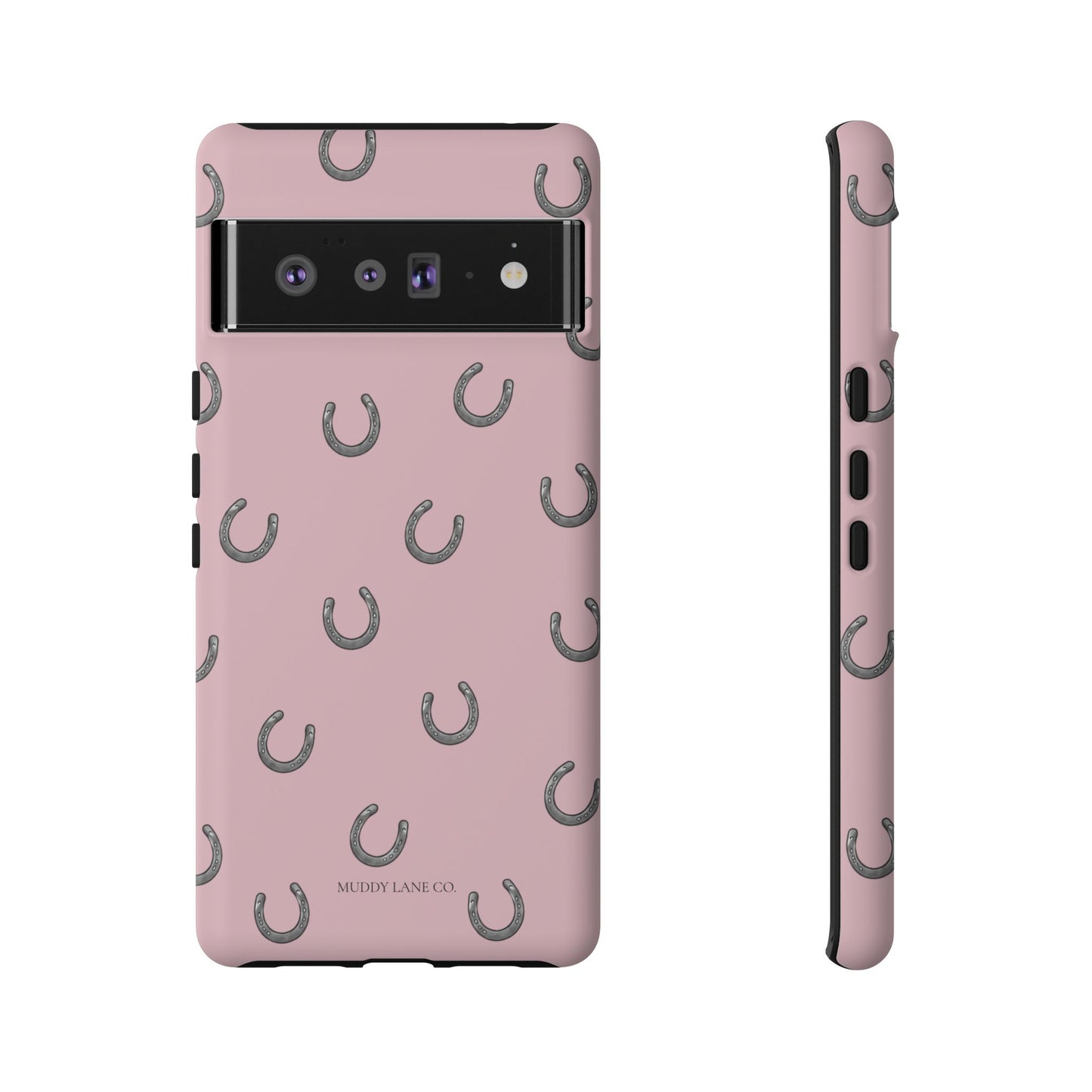 Horseshoe Pattern Tough Phone Case in Soft Rosette Pink Matte