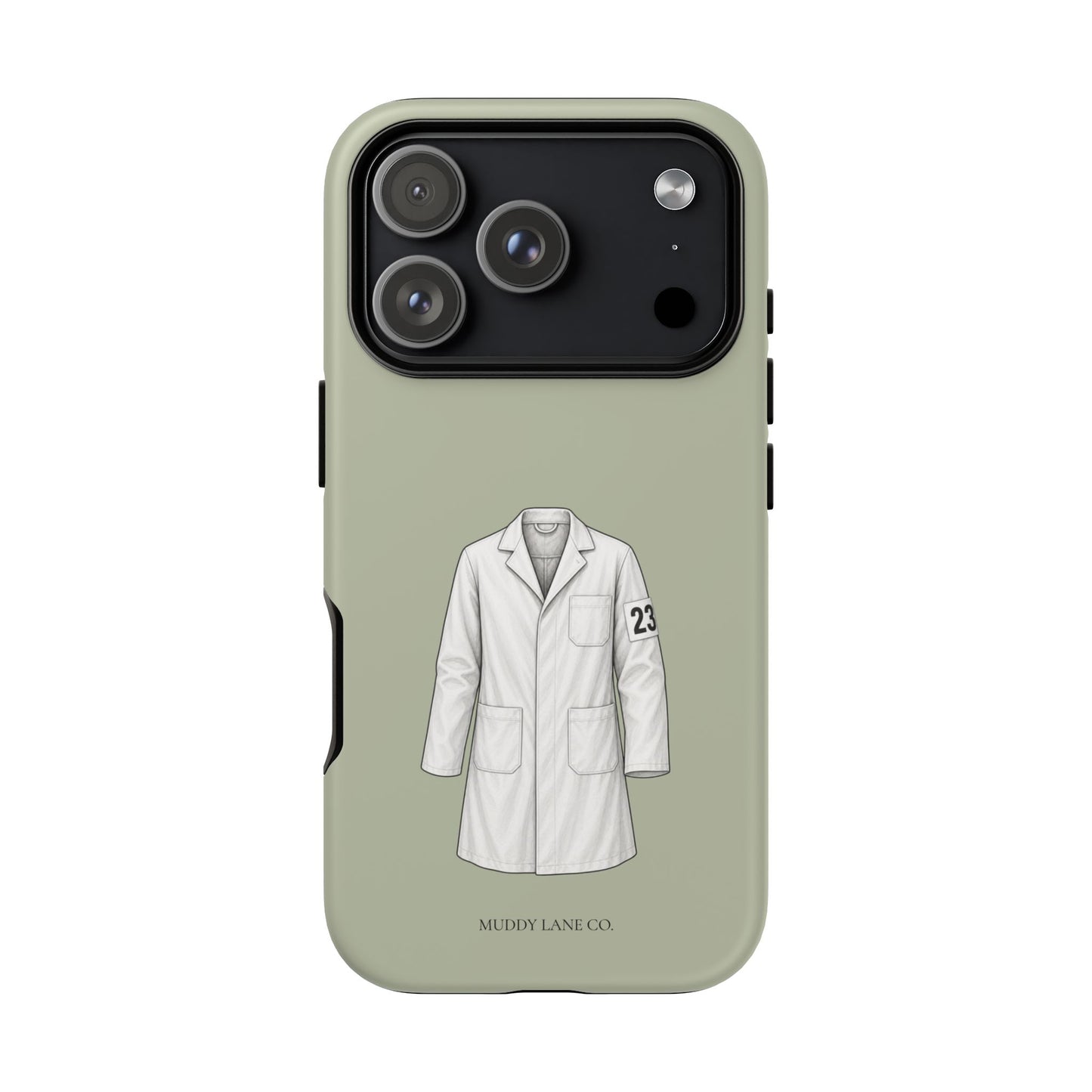 Showing Coat Tough Phone Case in Light Sage Matte