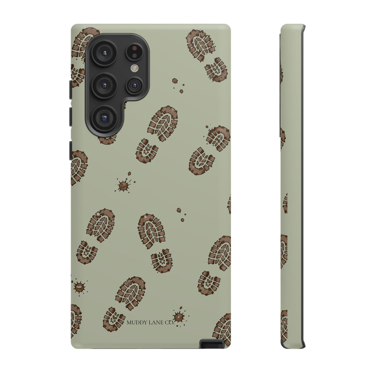 Muddy Boot Print Tough Phone Case in Light Sage Matte
