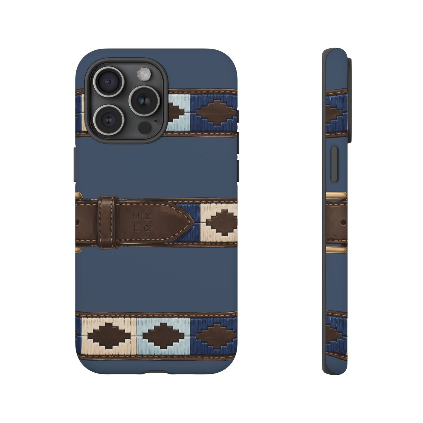 Country Belt Pattern Tough Phone Case in Deep Navy Matte