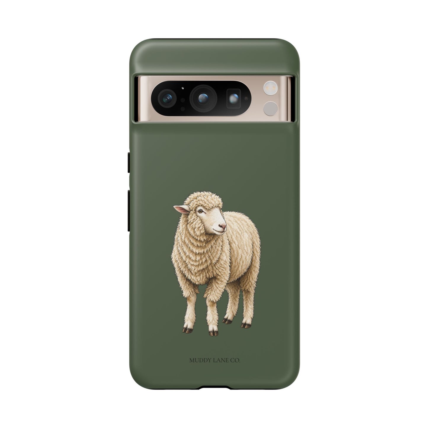 Sheep Tough Phone Case in Forest Green Matte