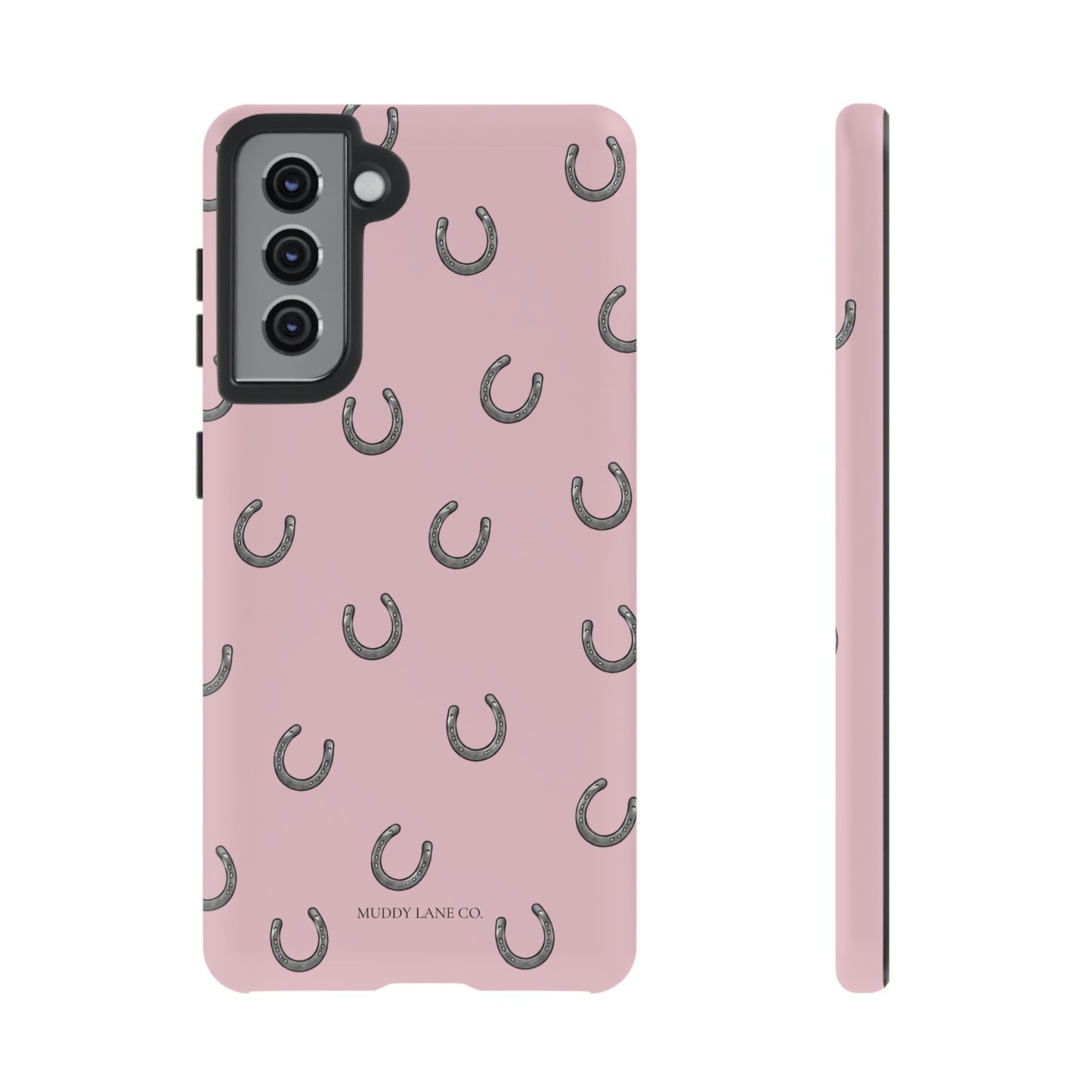 Horseshoe Pattern Tough Phone Case in Soft Rosette Pink Matte