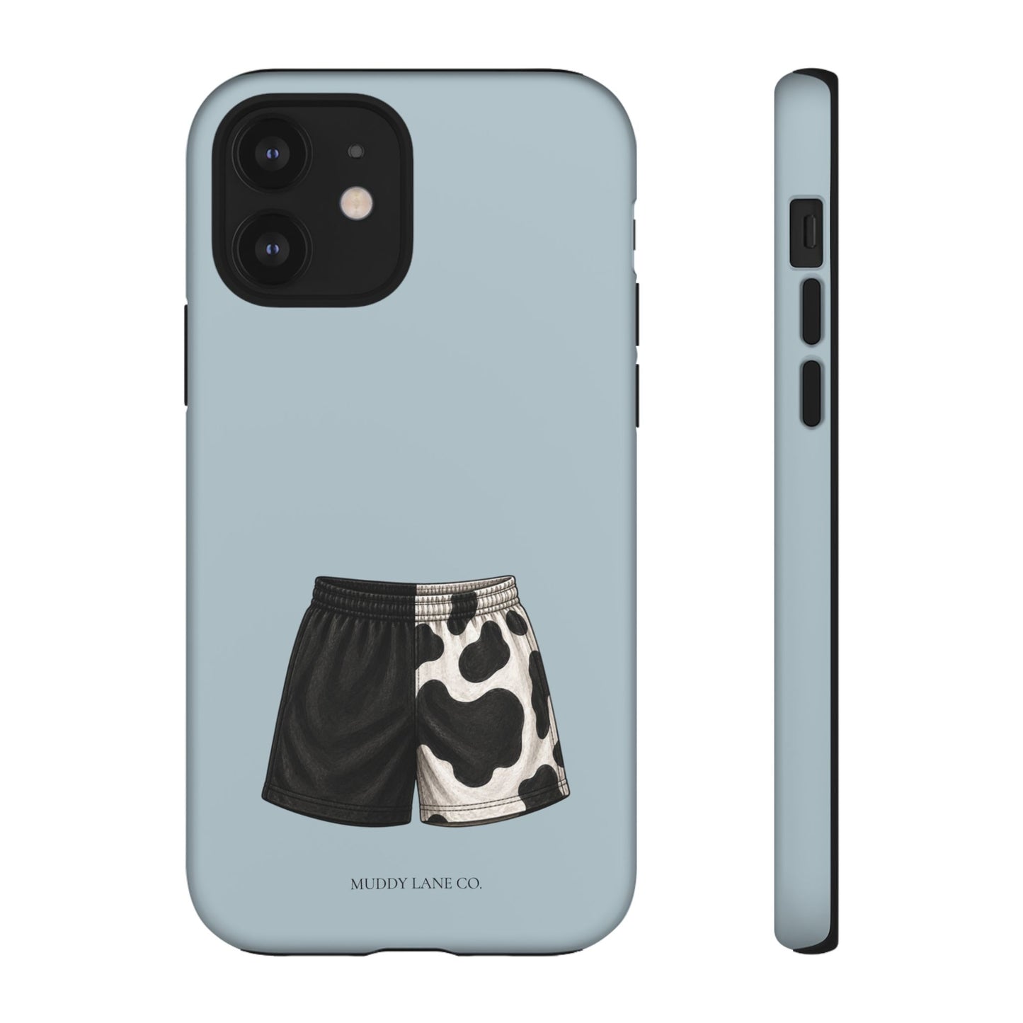 Cow Print Shorts Tough Phone Case in Dusty Blue Matte
