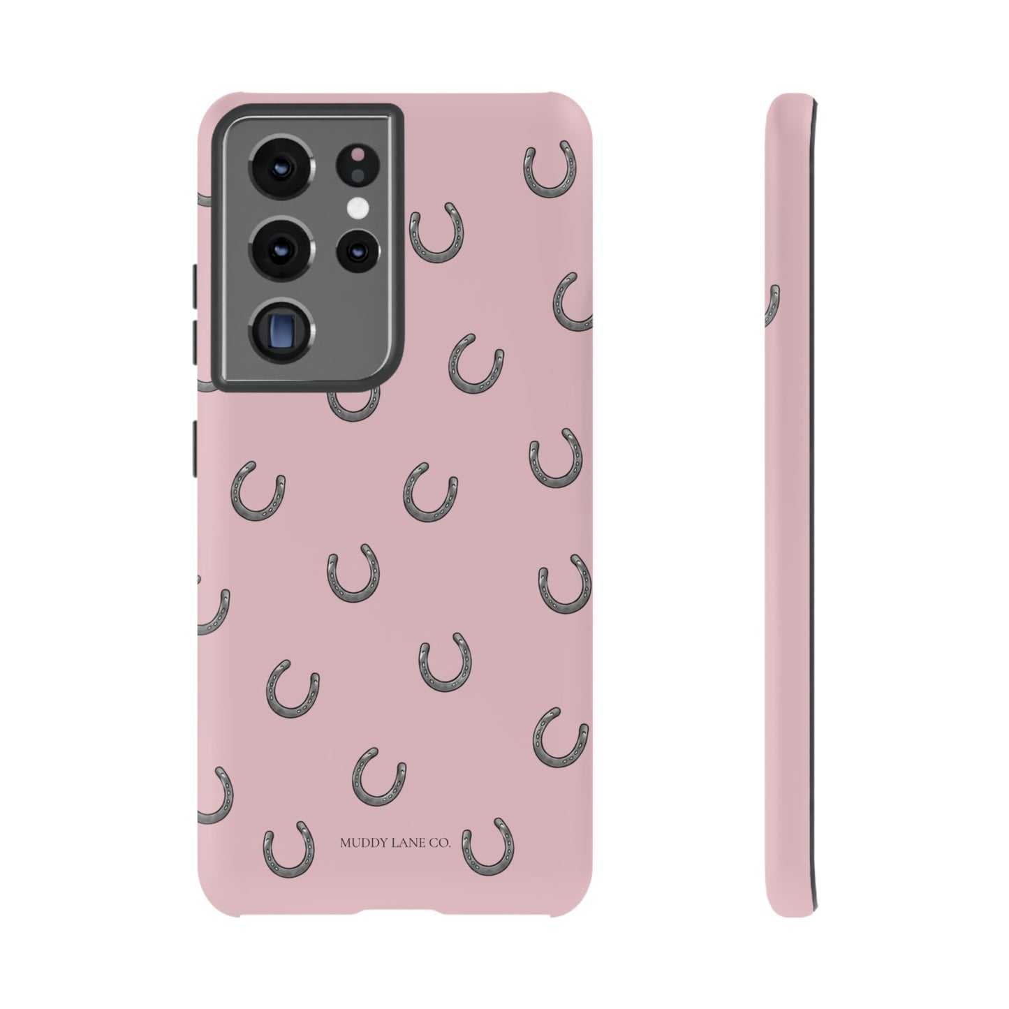 Horseshoe Pattern Tough Phone Case in Soft Rosette Pink Matte