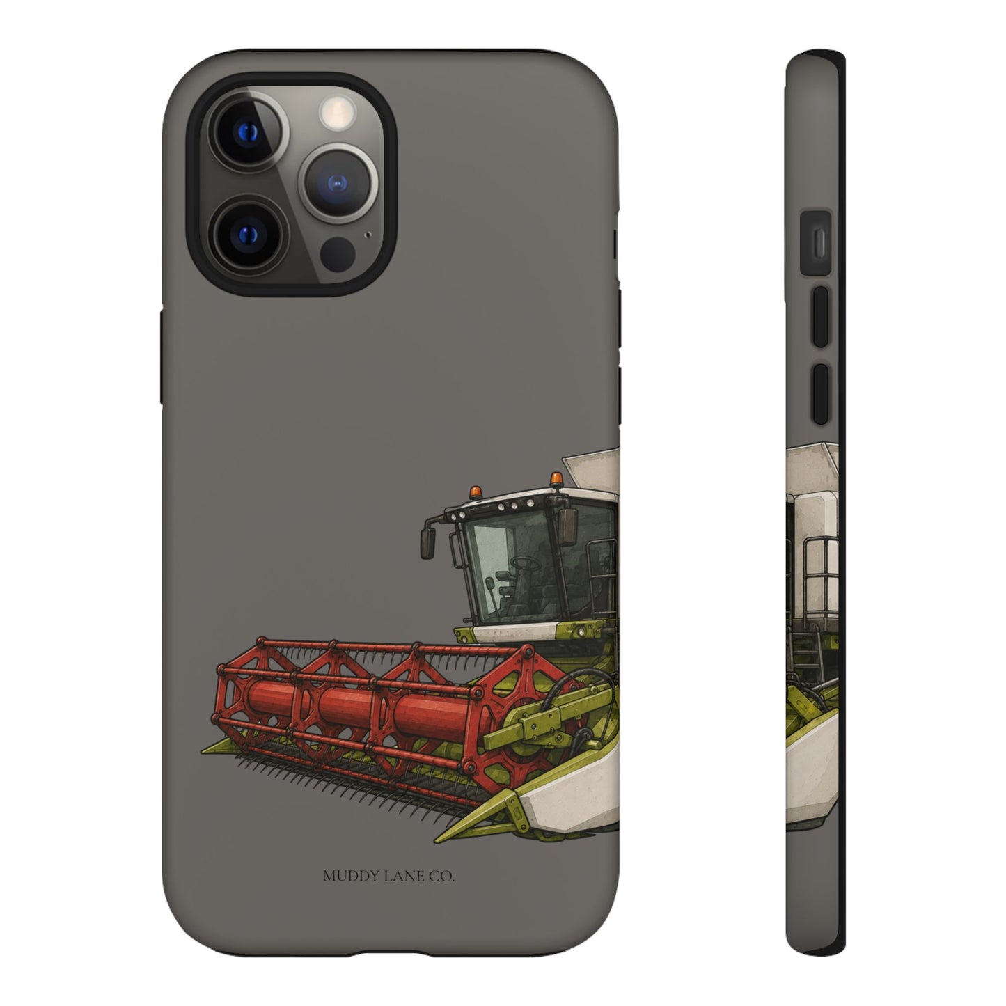 Combine Harvester Close-Up Tough Phone Case in Dark Grey Matte