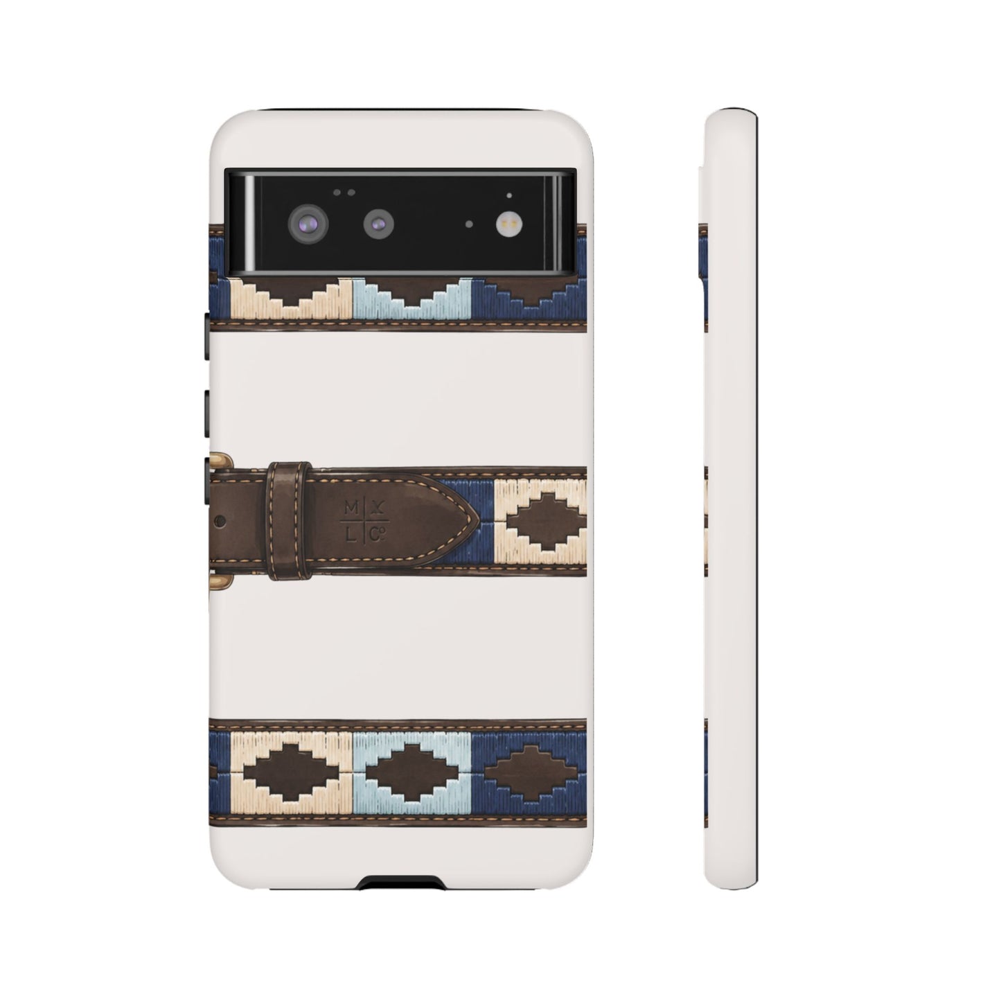 Country Belt Pattern Tough Phone Case in Warm Cream Matte