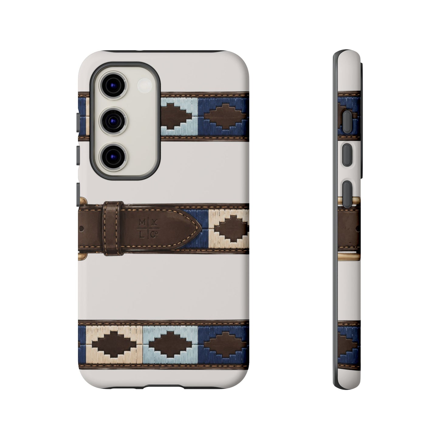 Country Belt Pattern Tough Phone Case in Warm Cream Matte