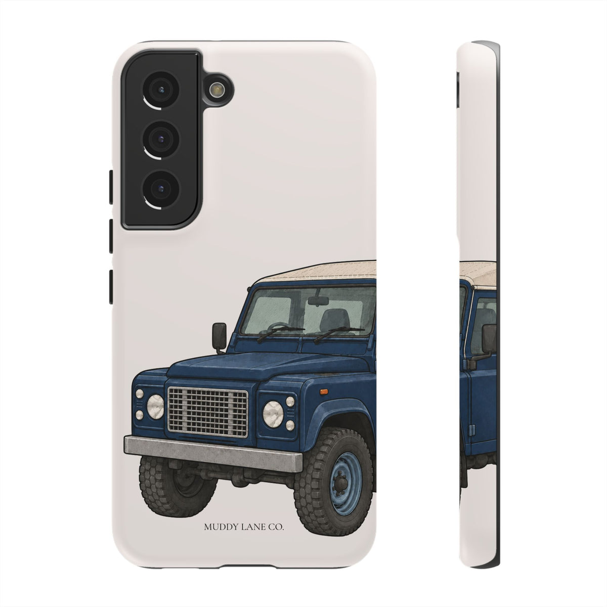 Blue Classic 4x4 Close-Up Tough Phone Case in Warm Cream Matte
