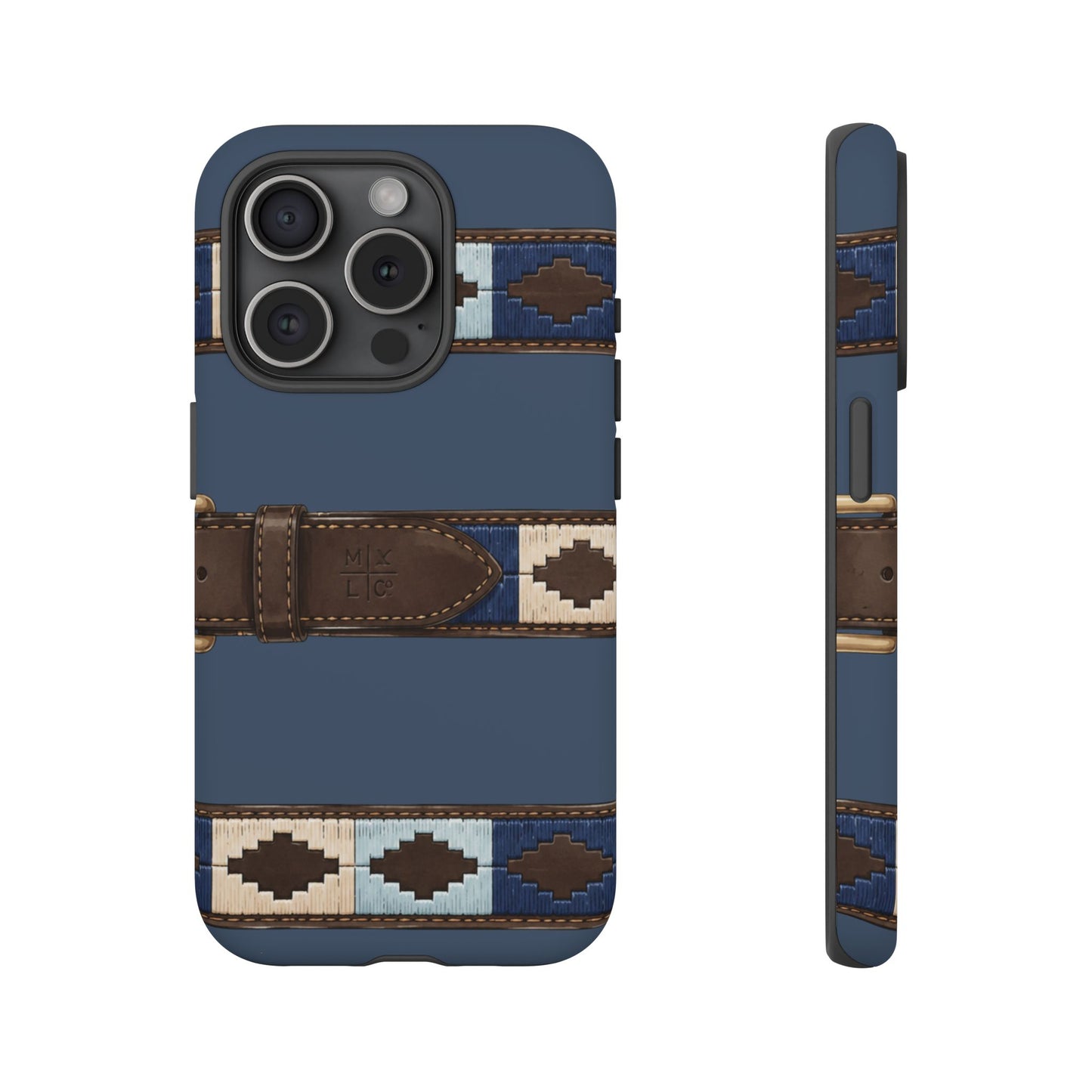 Country Belt Pattern Tough Phone Case in Deep Navy Matte