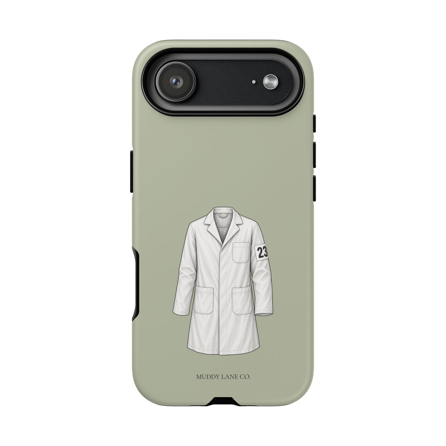 Showing Coat Tough Phone Case in Light Sage Matte
