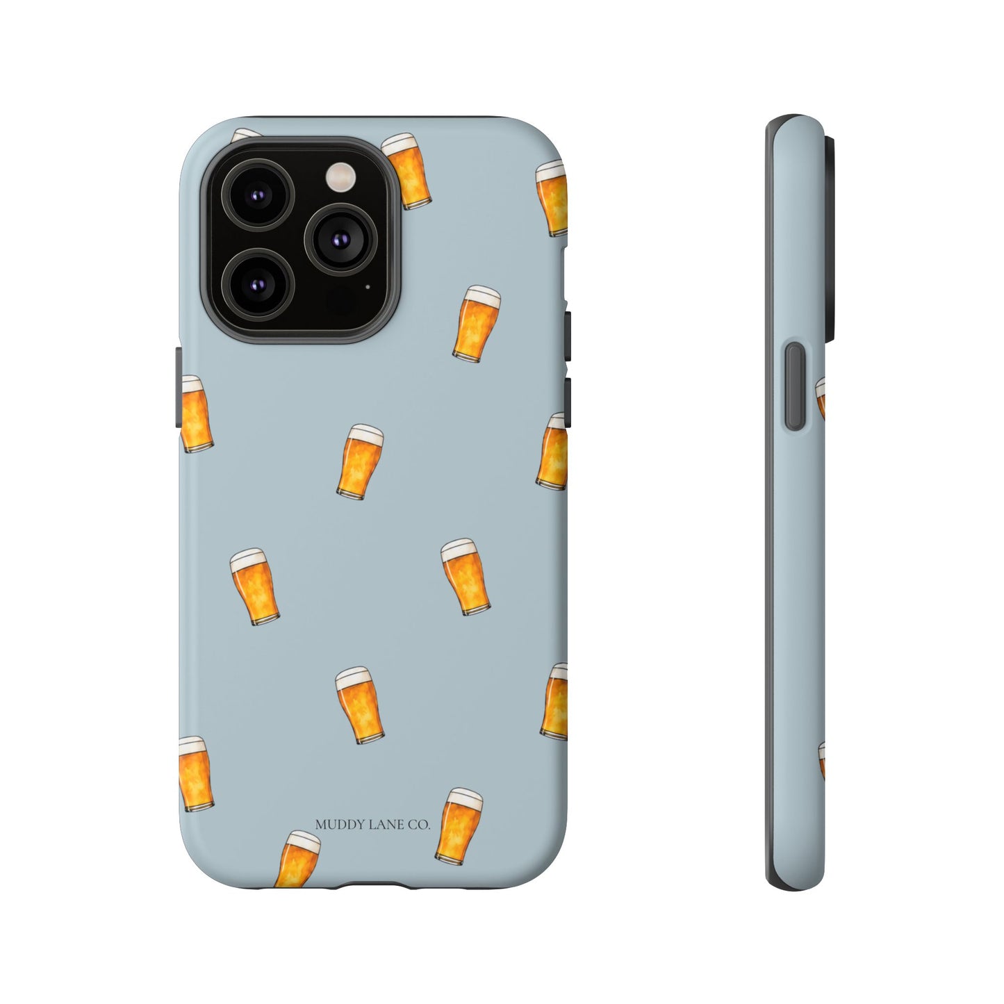 Pint Pattern Tough Phone Case in Dusty Blue Matte
