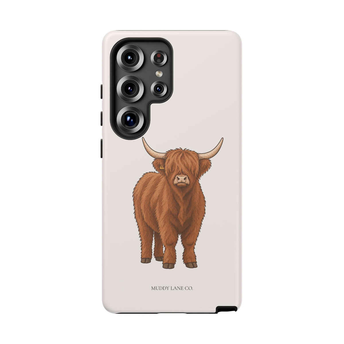 Highland Cow Tough Phone Case in Warm Cream Matte