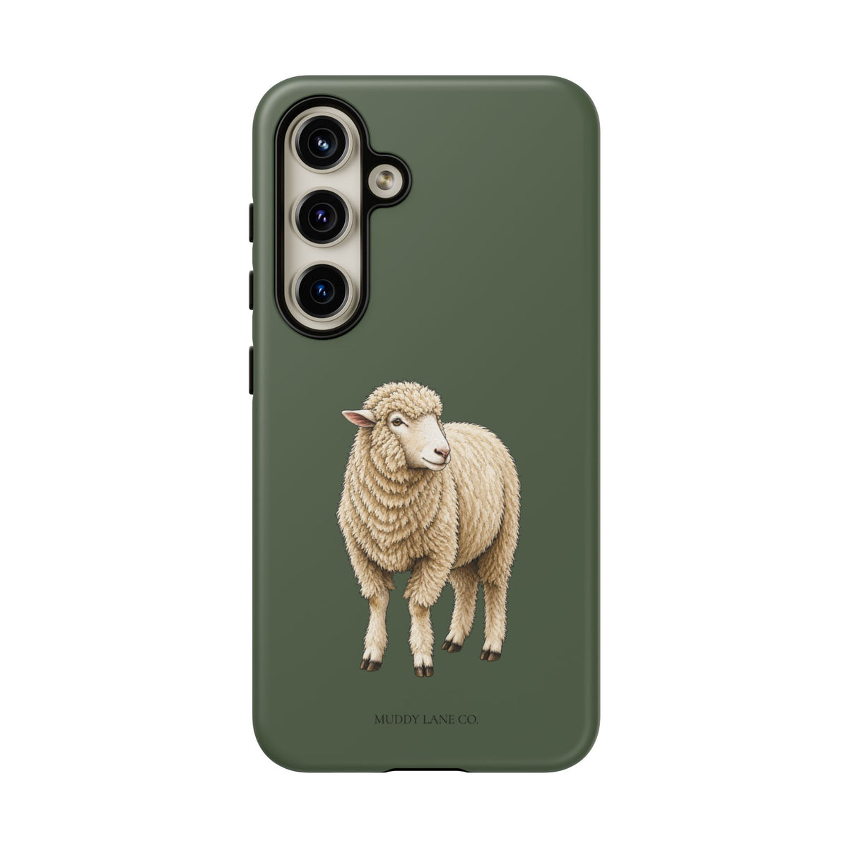 Sheep Tough Phone Case in Forest Green Matte