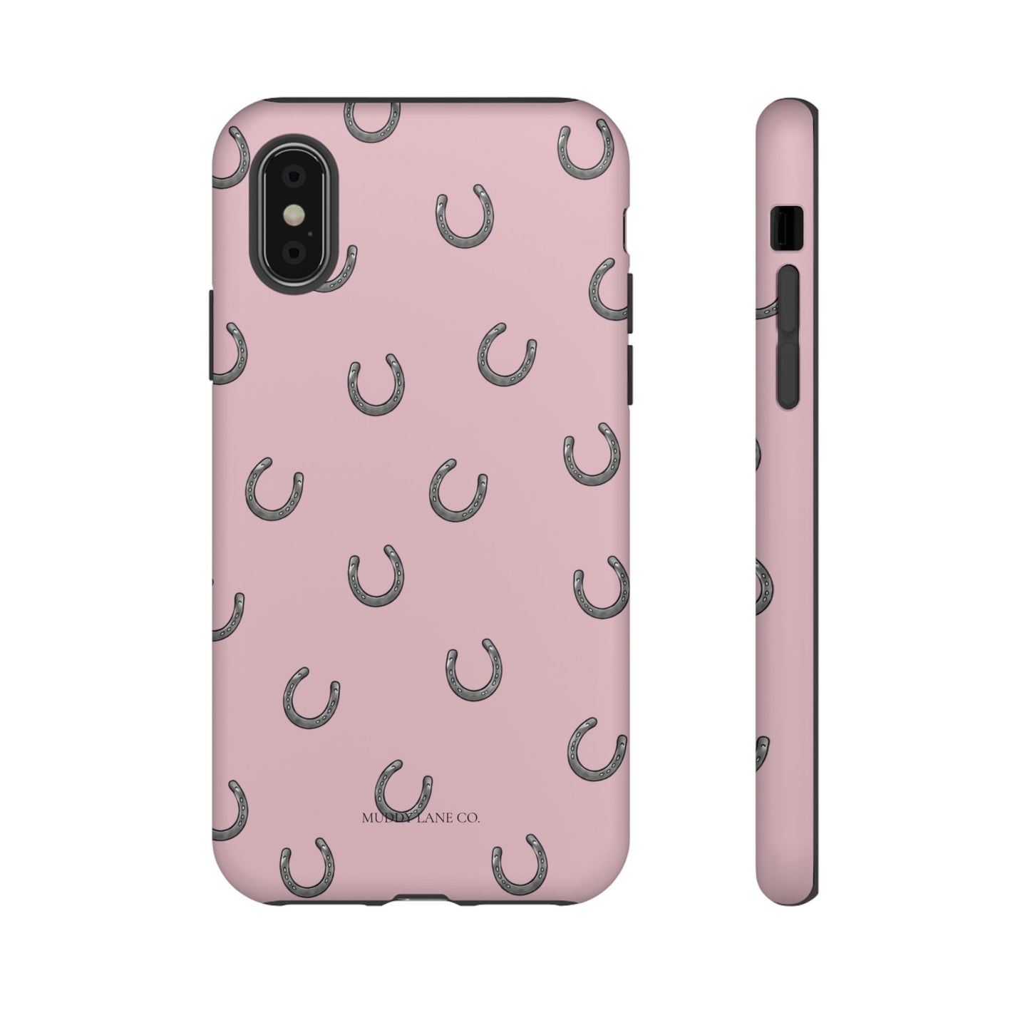 Horseshoe Pattern Tough Phone Case in Soft Rosette Pink Matte
