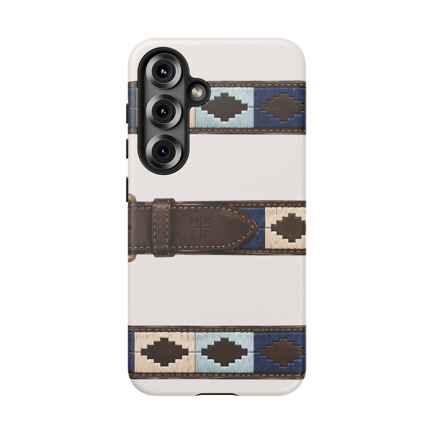 Country Belt Pattern Tough Phone Case in Warm Cream Matte