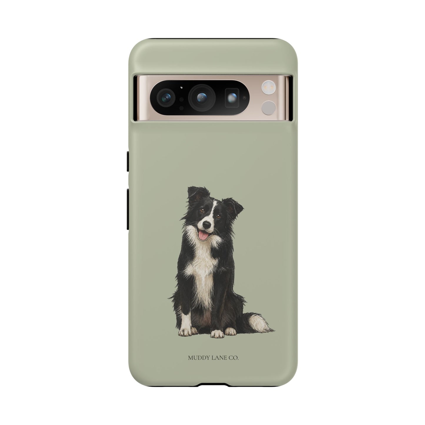 Border Collie Tough Phone Case in Light Sage Matte
