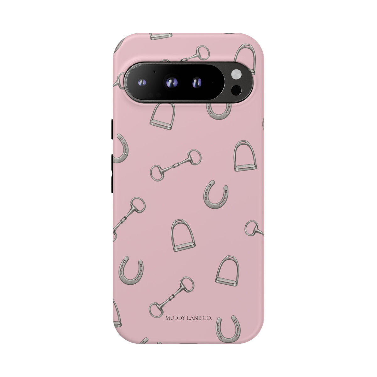 Tack Room Pattern Tough Phone Case in Soft Rosette Pink Matte