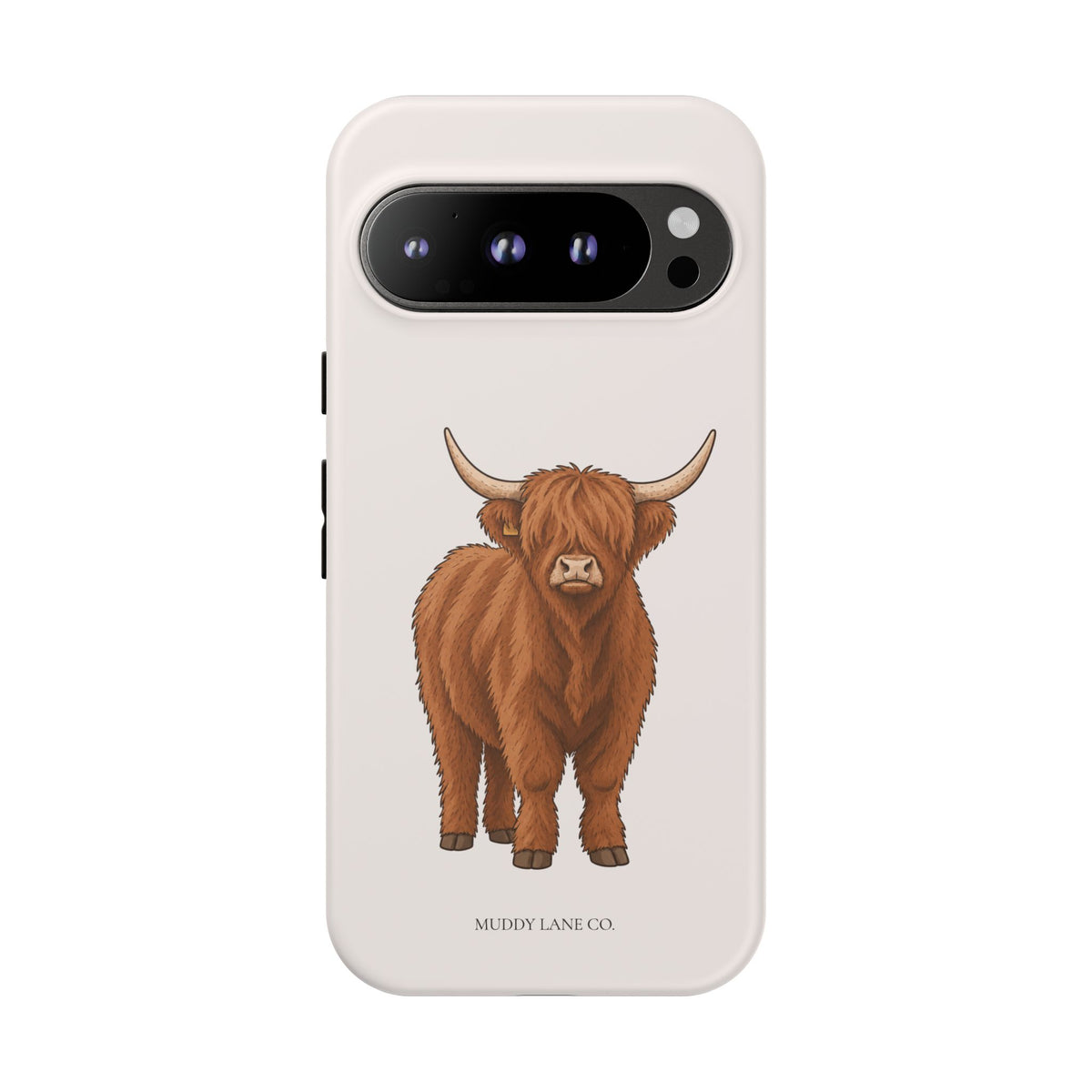 Highland Cow Tough Phone Case in Warm Cream Matte