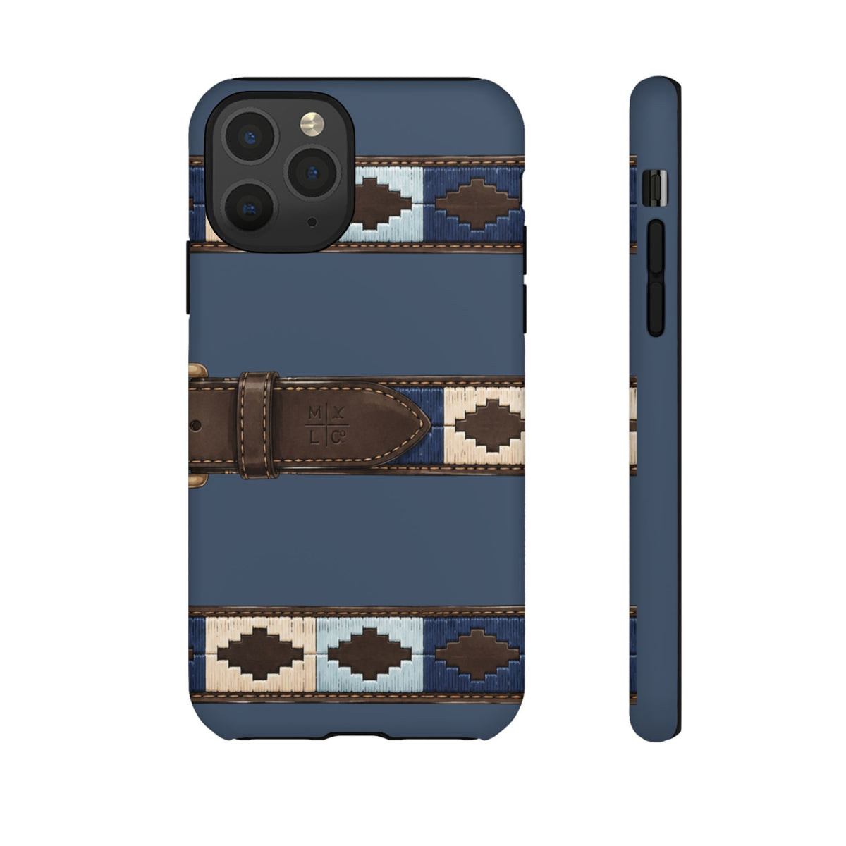 Country Belt Pattern Tough Phone Case in Deep Navy Matte