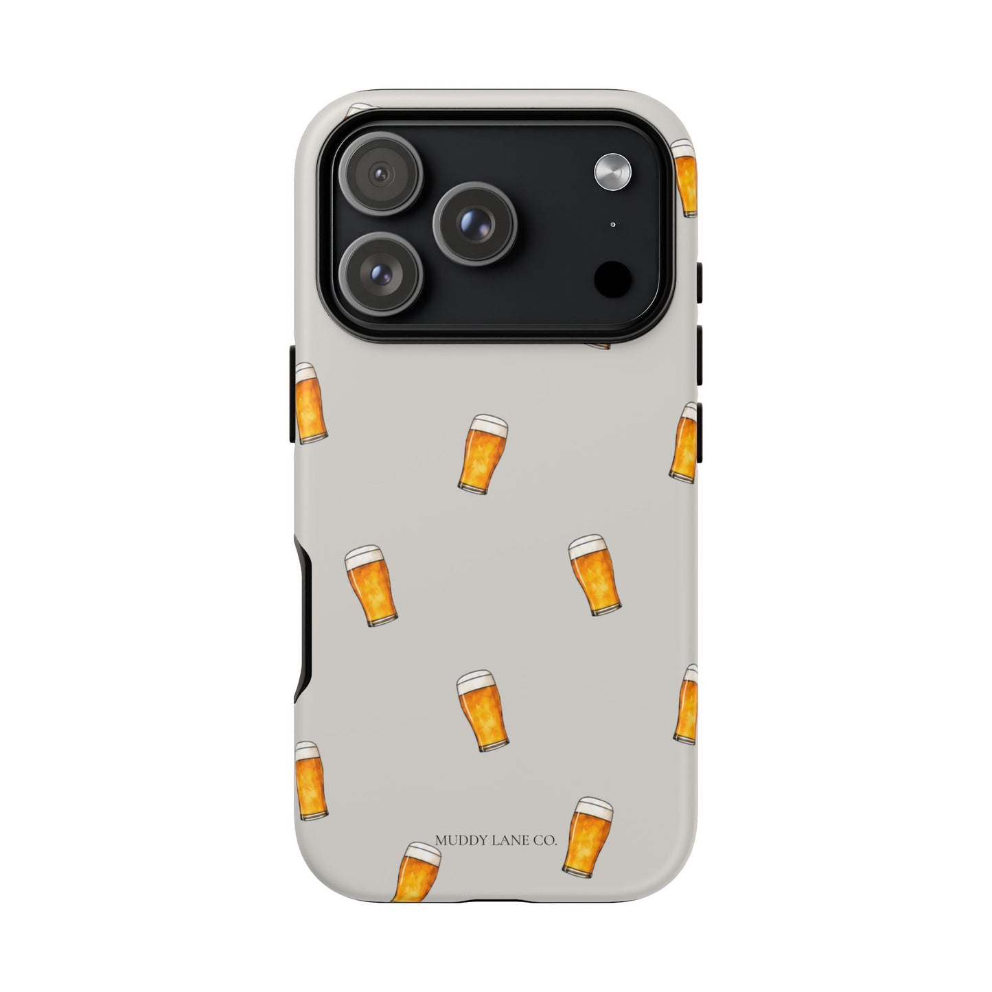 Pint Pattern Tough Phone Case in Soft Grey Matte