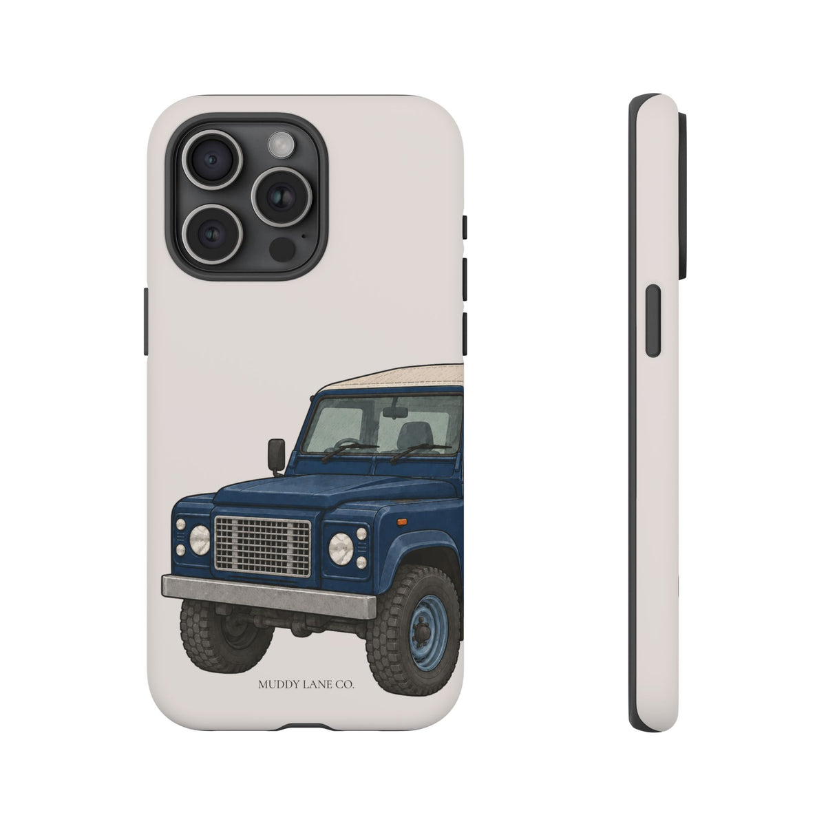 Blue Classic 4x4 Close-Up Tough Phone Case in Warm Cream Matte