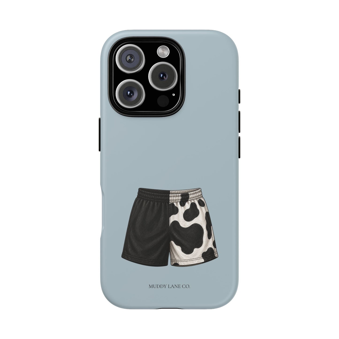 Cow Print Shorts Tough Phone Case in Dusty Blue Matte