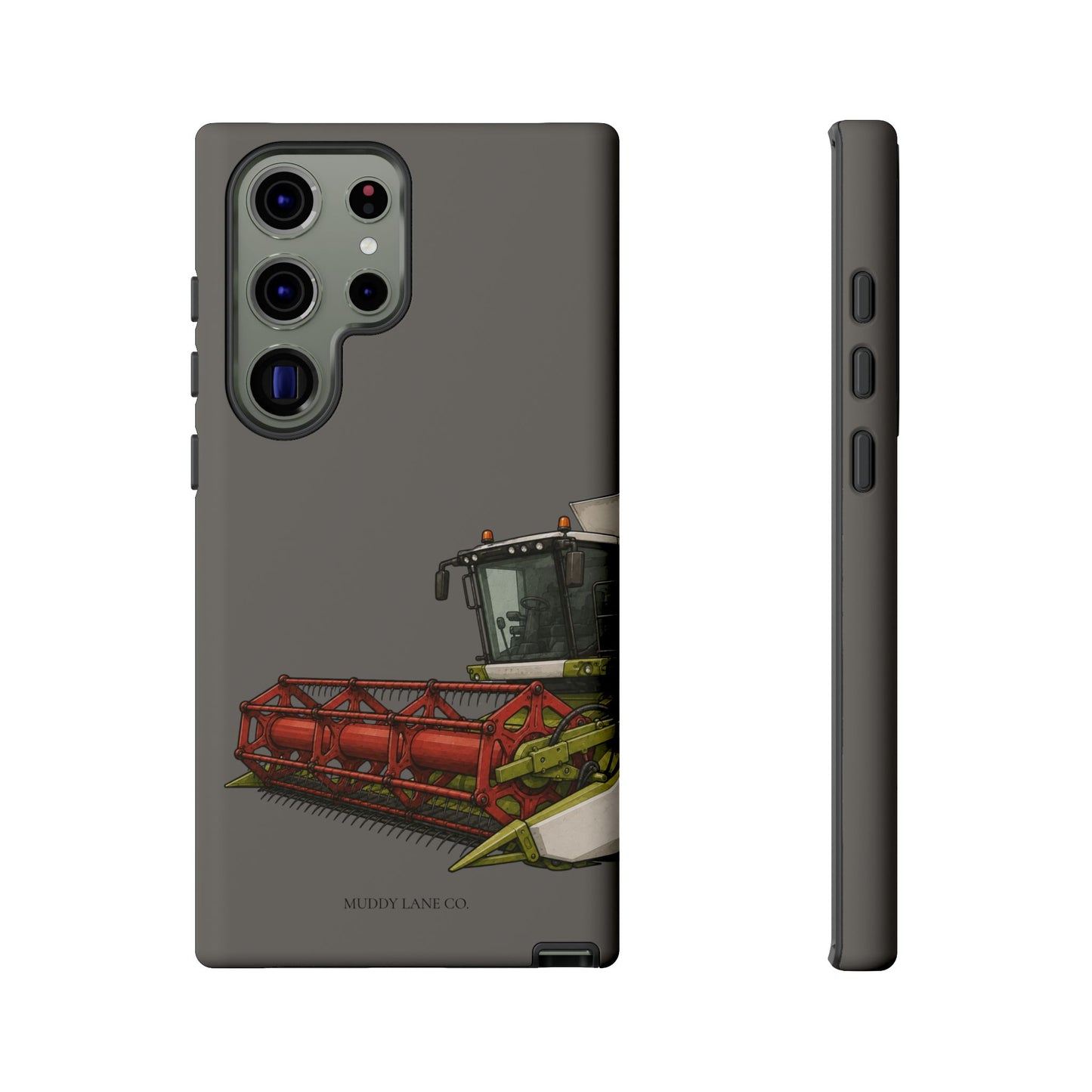 Combine Harvester Close-Up Tough Phone Case in Dark Grey Matte