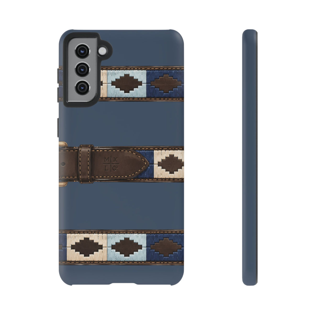 Country Belt Pattern Tough Phone Case in Deep Navy Matte