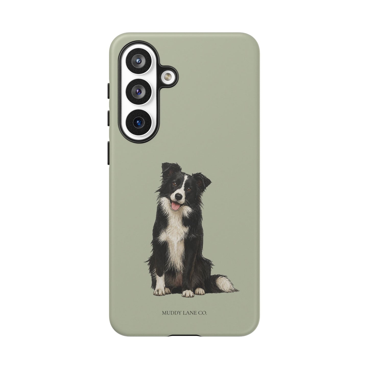Border Collie Tough Phone Case in Light Sage Matte