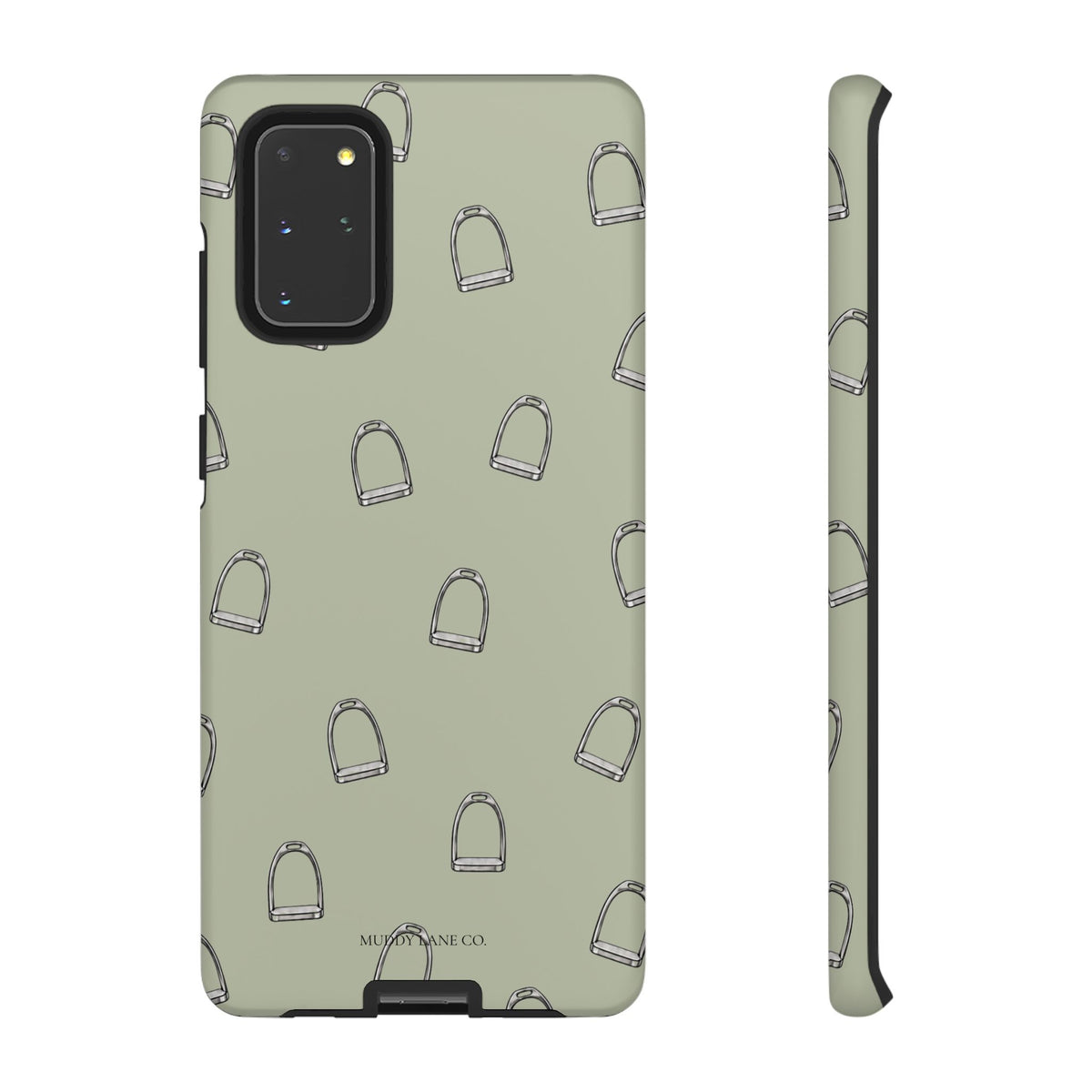Stirrup Pattern Tough Phone Case in Light Sage Matte