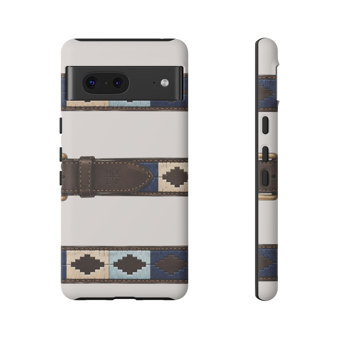 Country Belt Pattern Tough Phone Case in Warm Cream Matte