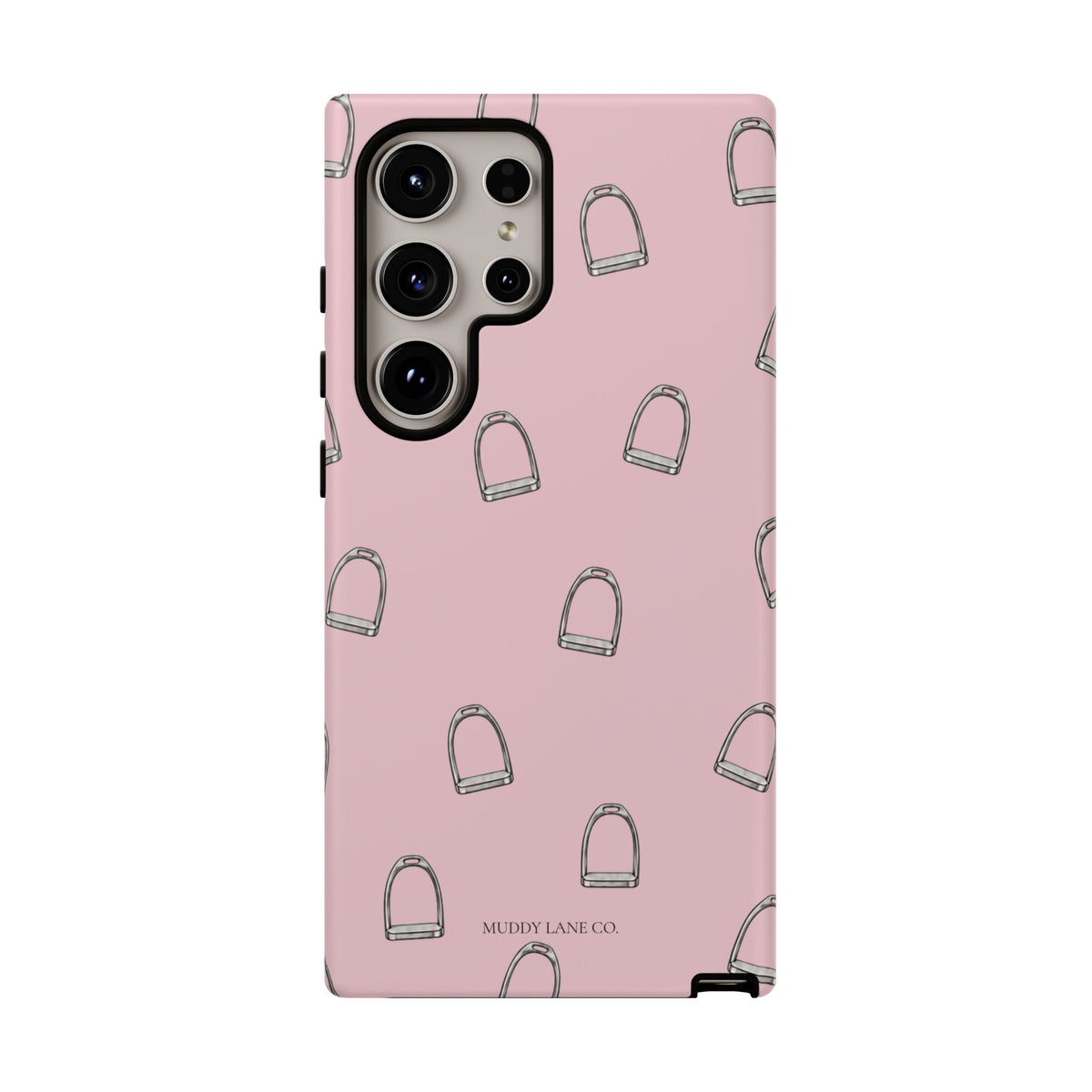 Stirrup Pattern Tough Phone Case in Soft Rosette Pink Matte