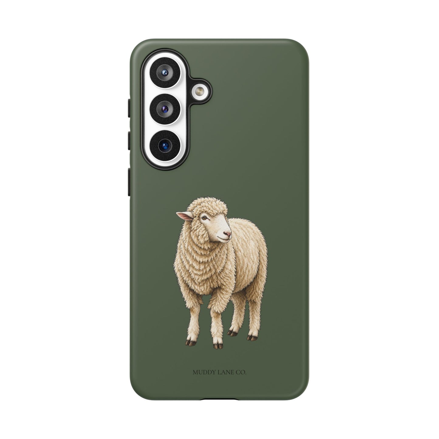 Sheep Tough Phone Case in Forest Green Matte