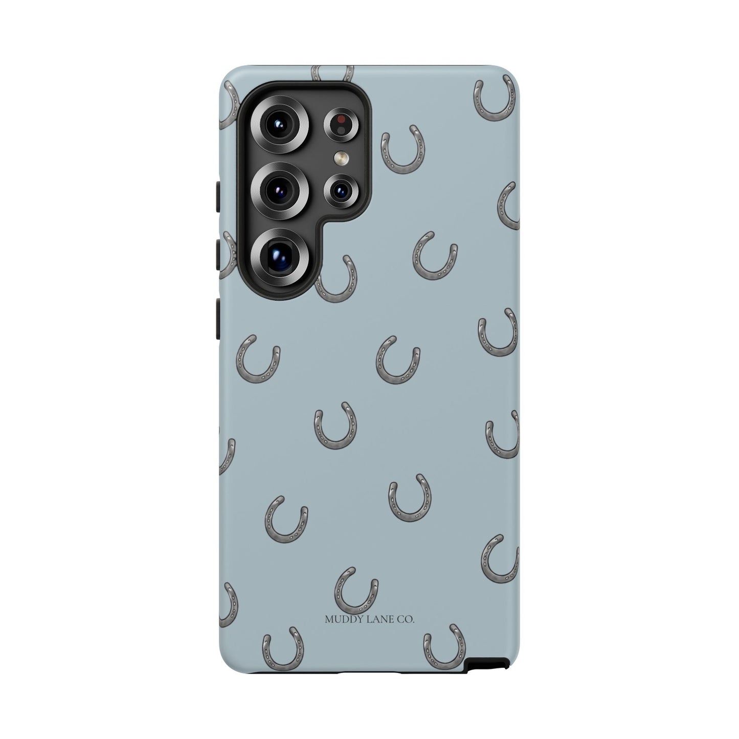 Horseshoe Pattern Tough Phone Case in Dusty Blue Matte