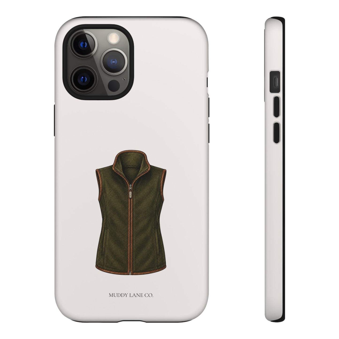 Country Gilet Tough Phone Case in Warm Cream Matte