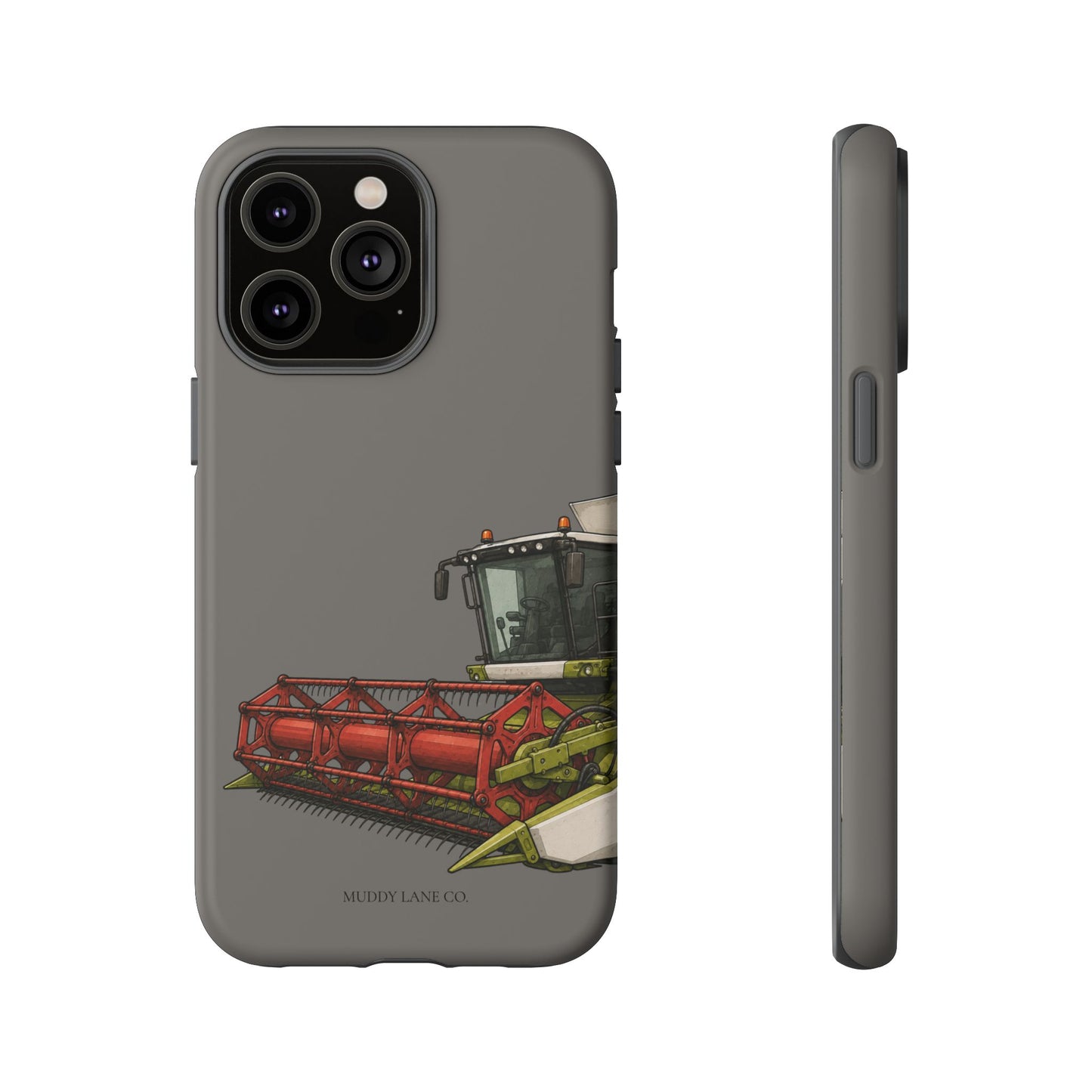 Combine Harvester Close-Up Tough Phone Case in Dark Grey Matte