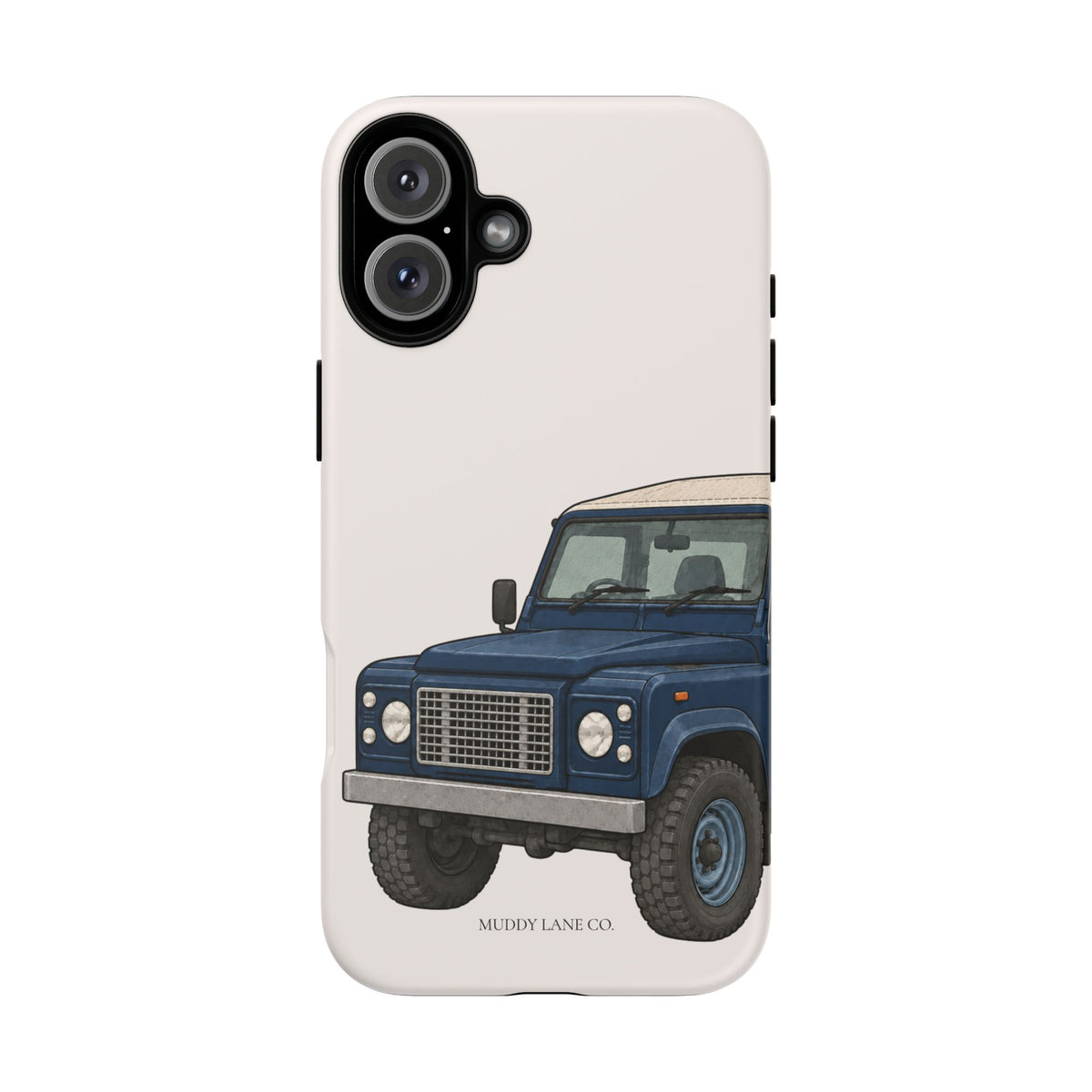 Blue Classic 4x4 Close-Up Tough Phone Case in Warm Cream Matte