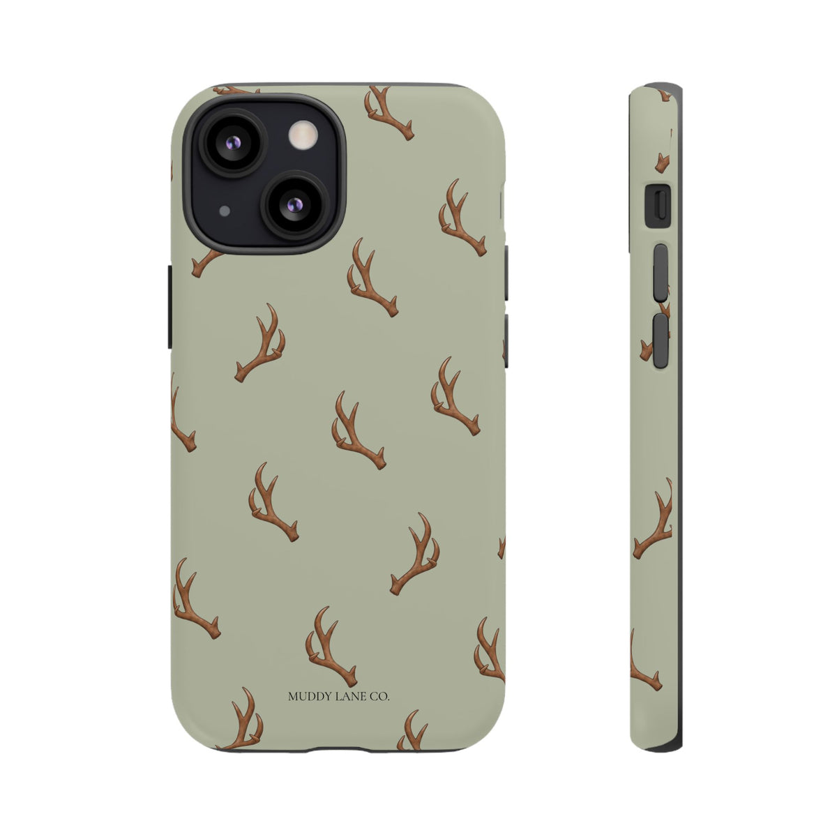 Antler Pattern Tough Phone Case in Light Sage Matte
