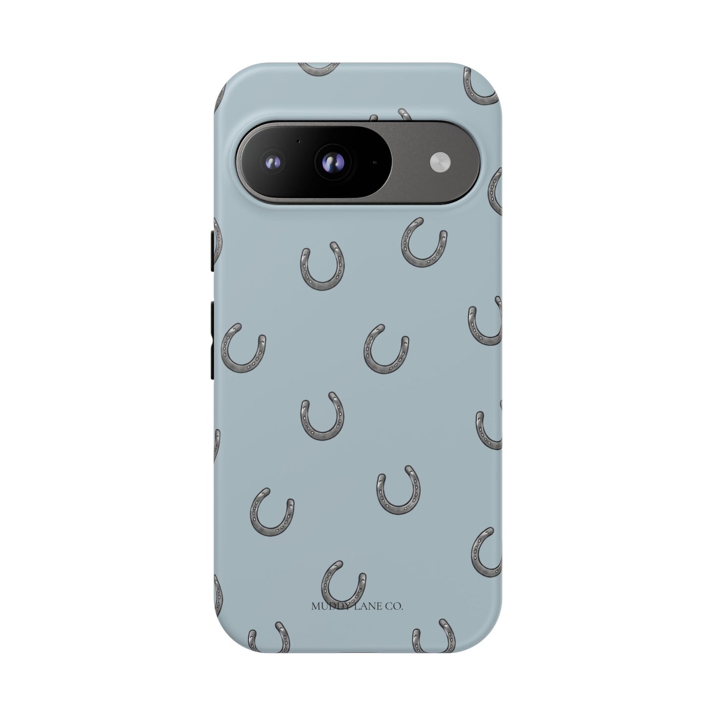 Horseshoe Pattern Tough Phone Case in Dusty Blue Matte