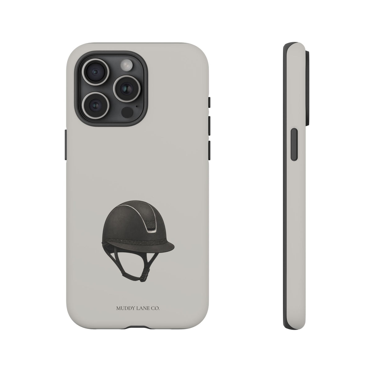 Riding Helmet Tough Phone Case in Soft Grey Matte