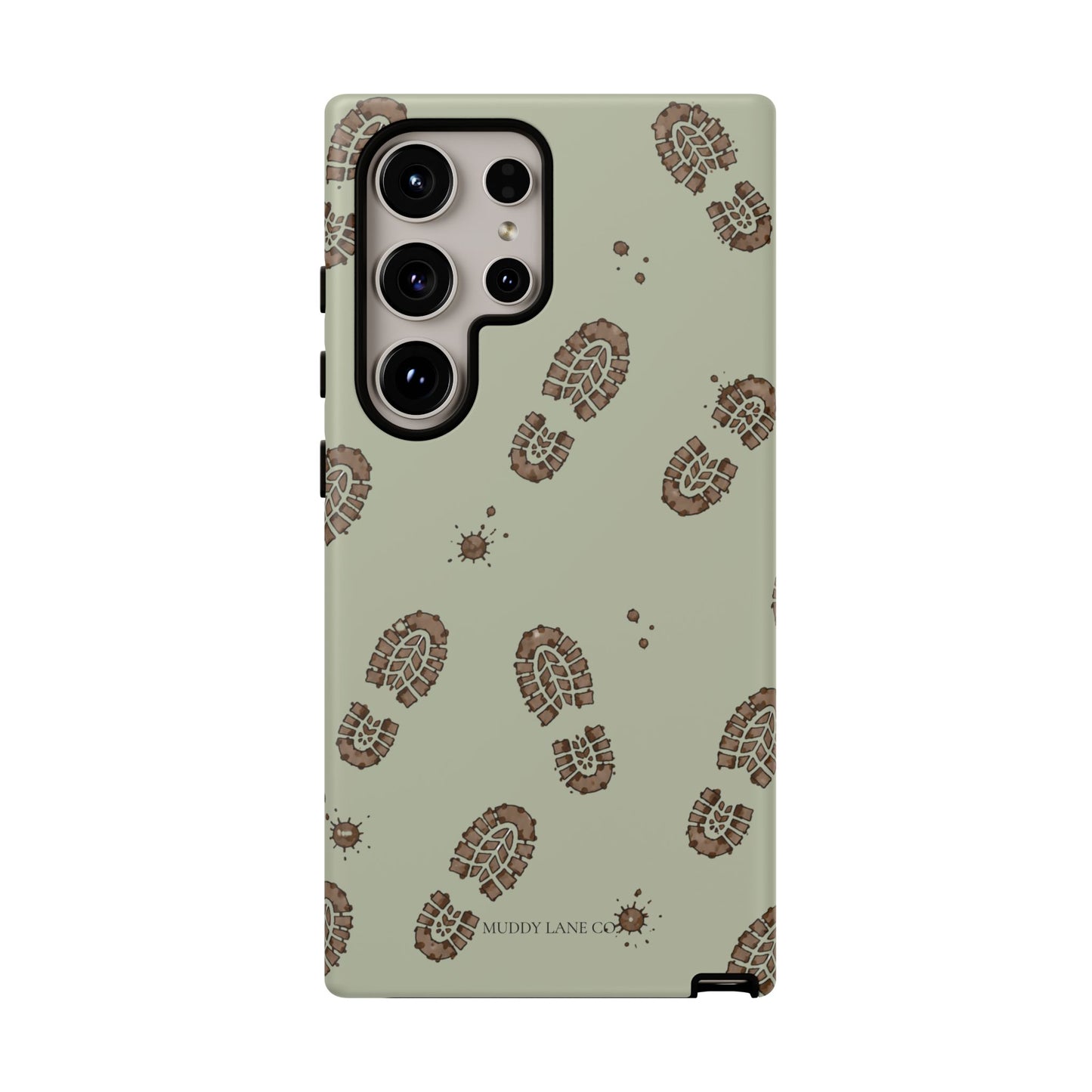 Muddy Boot Print Tough Phone Case in Light Sage Matte
