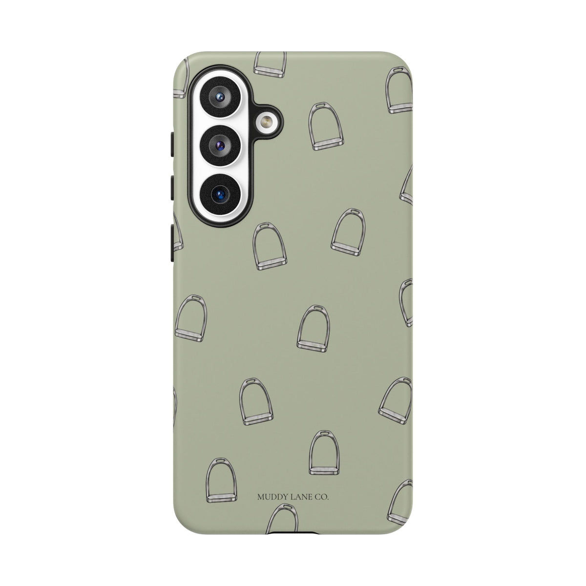 Stirrup Pattern Tough Phone Case in Light Sage Matte