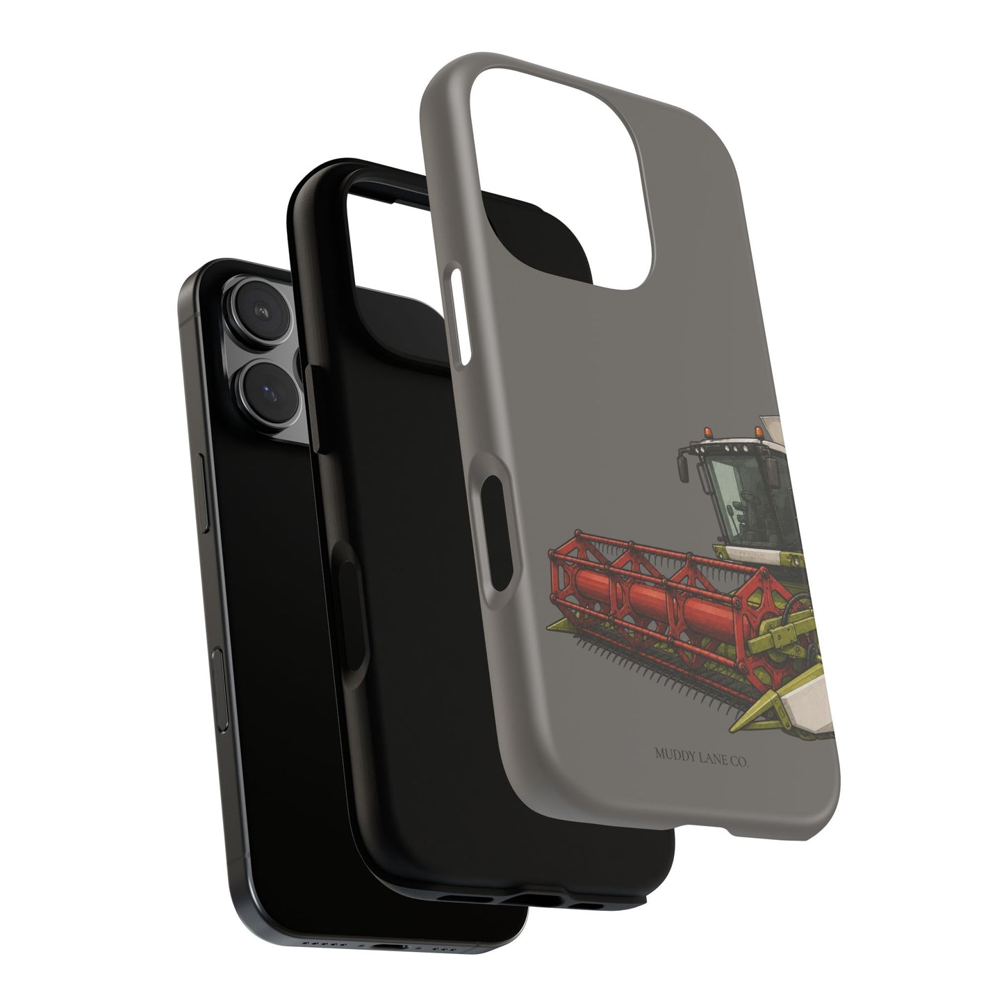 Combine Harvester Close-Up Tough Phone Case in Dark Grey Matte