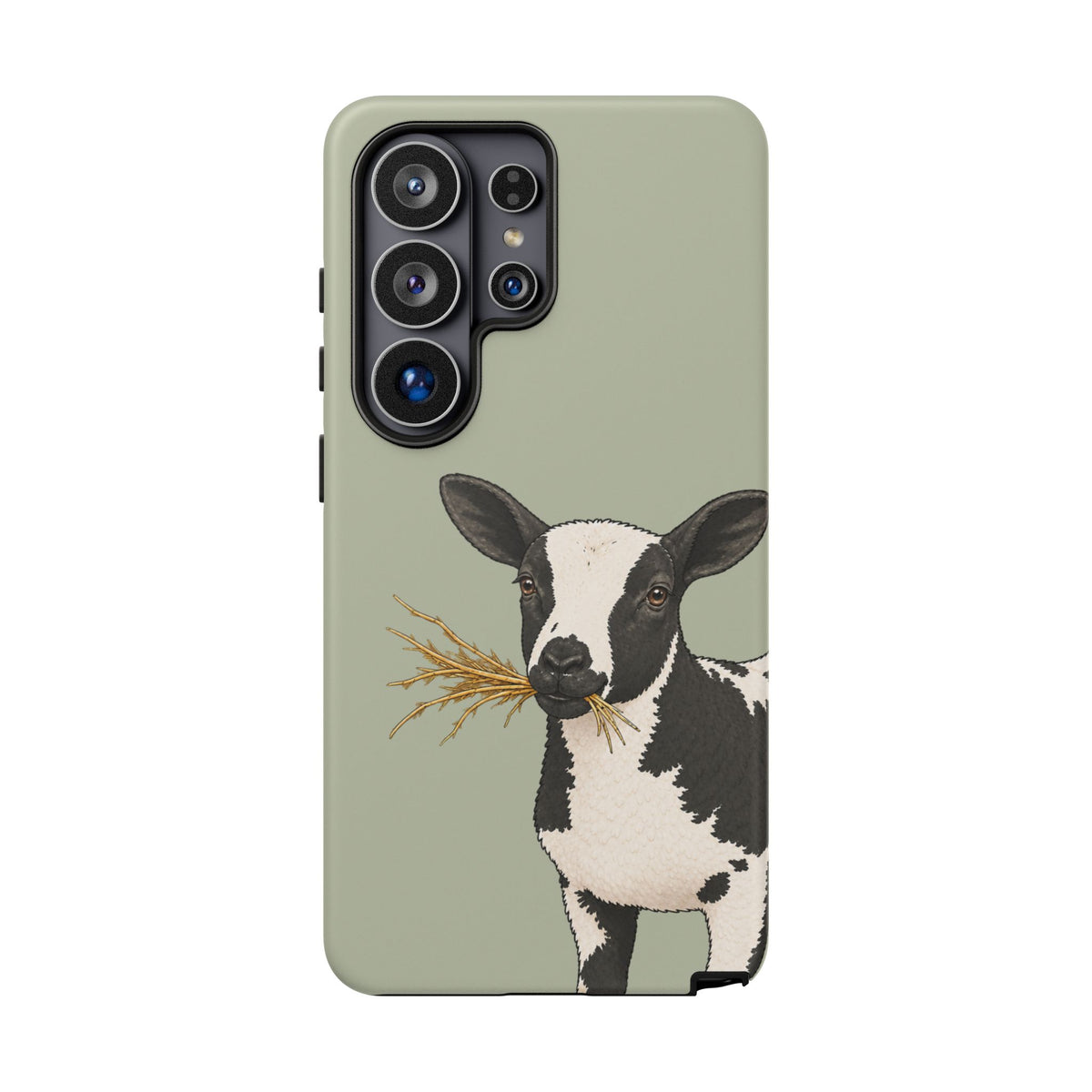 Dutch Spotted Sheep Close-Up Tough Phone Case in Light Sage Matte